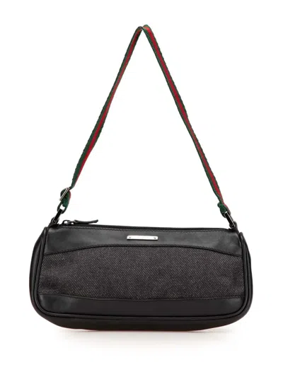 Pre-owned Gucci 2000-2015 Web Denim Shoulder Bag