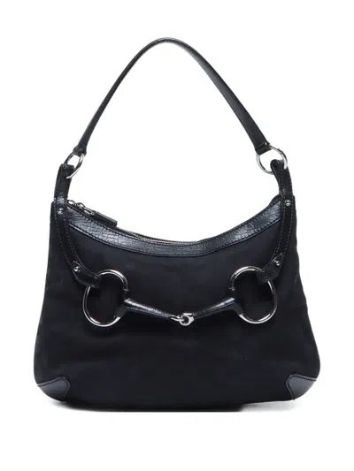 Pre-owned Gucci 2000-2020 Gg Canvas Shoulder Bag In Black