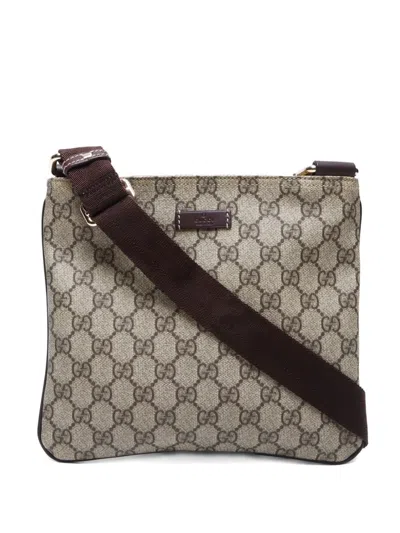 Pre-owned Gucci 2000-2020 Gg Supreme Shoulder Bag In 褐色