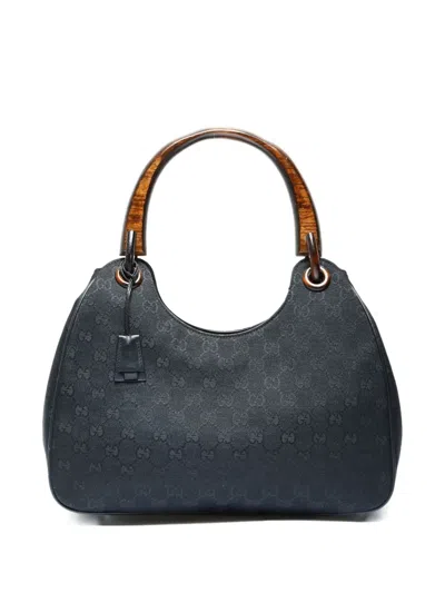 Pre-owned Gucci 2000-2020 Hobo Gg-canvas Tote Bag In Black