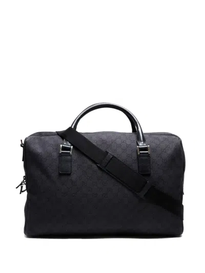 Pre-owned Gucci 2000-2020 Monogram Tote Bag In Black