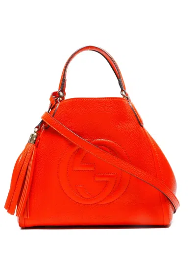 Pre-owned Gucci 2000-2020 Soho Tassel Tote Bag In Orange