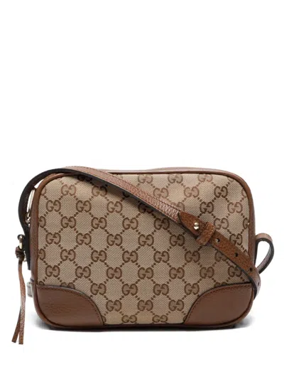 Pre-owned Gucci 2000-2020s Gg-pattern Shoulder Bag In Brown