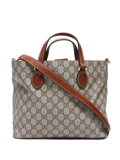 Pre-owned Gucci 2000-2020s Gg Supreme Two-way Handbag In 中性色