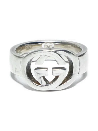 Pre-owned Gucci 2000-2020s Interlocking G Ring In Silver