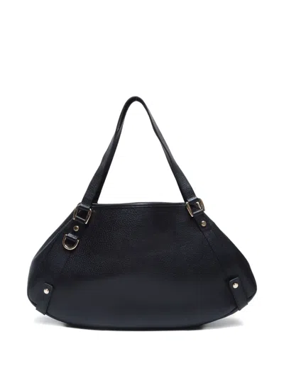 Pre-owned Gucci 2000-2020s Leather Shoulder Bag In 黑色