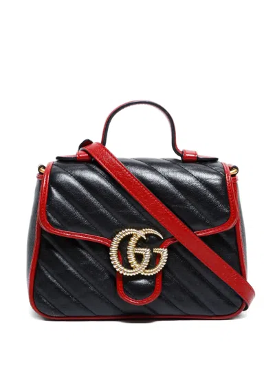 Pre-owned Gucci 2000-2020s Mini Gg Marmont Quilted Tote Bag In Black