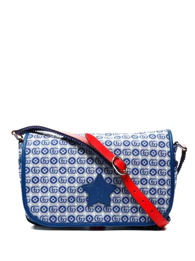 Pre-owned Gucci 2000-2020s Star Crossbody Bag In Blue