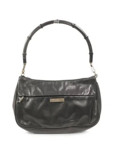 Pre-owned Gucci 2000's Bamboo Shoulder Bag In Black