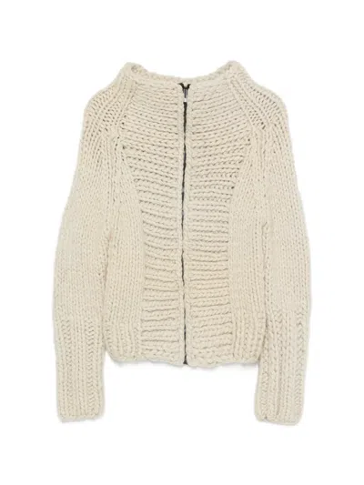 Pre-owned Gucci 2000 Chunky-knit Jacket In Neutrals