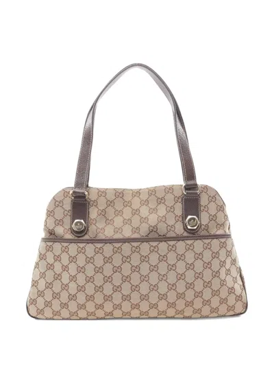 Pre-owned Gucci 2000 Gg Canvas Shoulder Bag In Brown