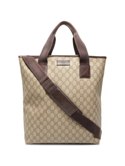 Pre-owned Gucci 2000 Gg Supreme 2way Handbag In Neutral