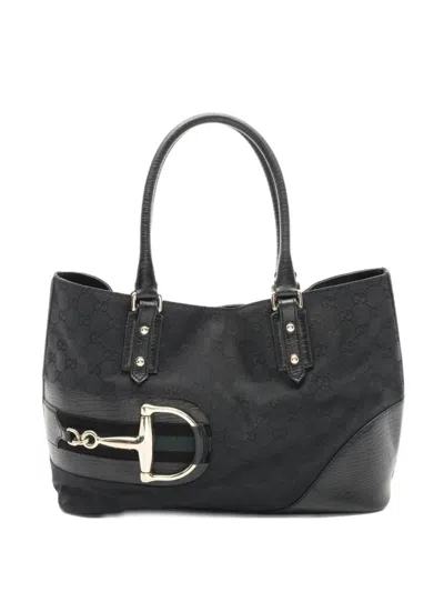 Pre-owned Gucci 2000 Hasler Handbag In Black