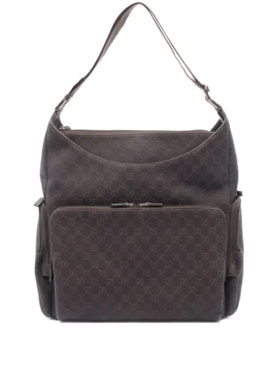 Pre-owned Gucci 2000 Medium Gg-pattern Shoulder Bag In Brown