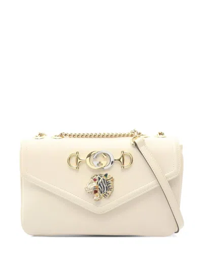 Pre-owned Gucci 2000 Rajah-tiger-head Shoulder Bag In Neutral
