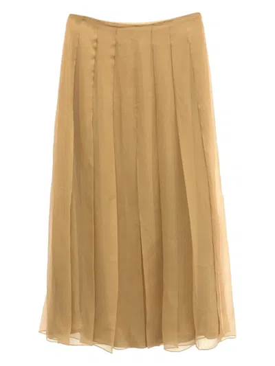 Pre-owned Gucci 2000's Silk Midi Skirt