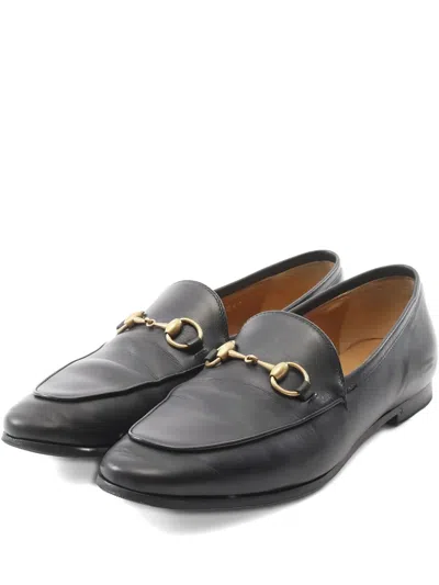 Pre-owned Gucci 20000s Jordaan Horsebit Loafers In Black