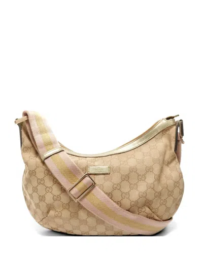 Pre-owned Gucci 2000-2010 Gg Canvas Shoulder Bag In Neutral