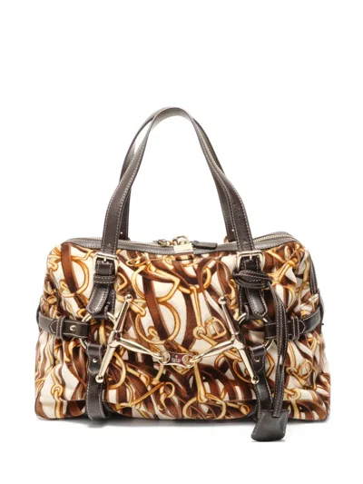 Pre-owned Gucci 2000-2010s 85th Anniversary Horsebit Shoulder Bag In Brown
