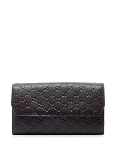 Pre-owned Gucci 2000-2013 Ssima Clutch Bag In Brown