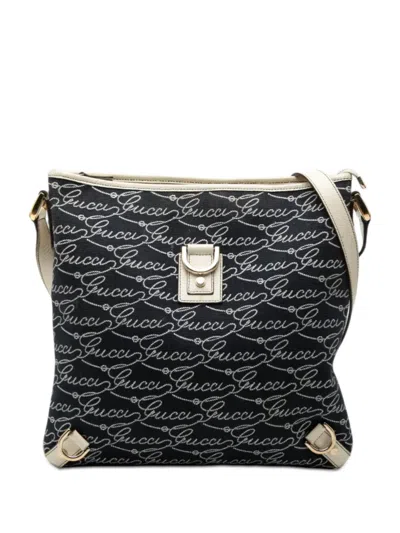 Pre-owned Gucci 2000-2015 85th Anniversary Denim Abbey D Ring Crossbody Bag In Blue