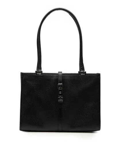 Pre-owned Gucci 2000-2015 Calfskin Jackie Tote Bag In Black