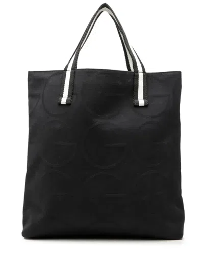 Pre-owned Gucci 2000-2015 Canvas G Monogram Tote Bag In Black