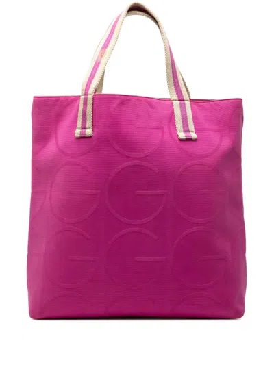 Pre-owned Gucci 2000-2015 Canvas G Monogram Tote Bag In Pink
