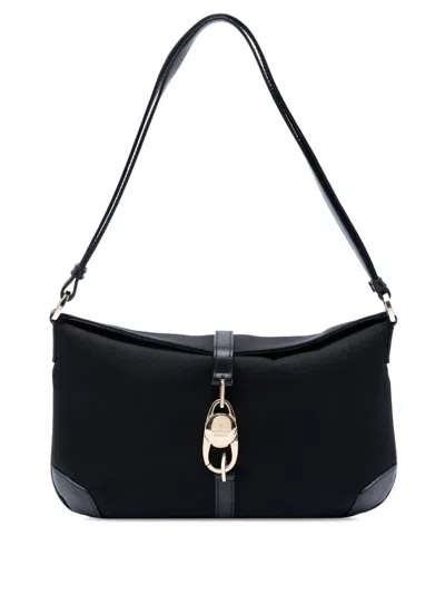Pre-owned Gucci 2000-2015 Canvas Jackie Hobo Bag In Black