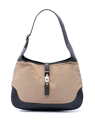 Pre-owned Gucci 2000-2015 Canvas Jackie Shoulder Bag In Neutral