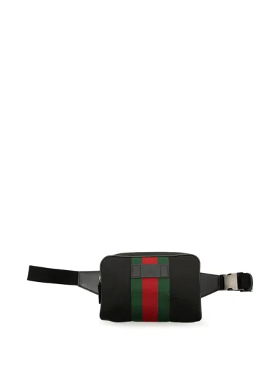 Pre-owned Gucci 2000-2015 Canvas Techno Web Belt Bag In Black