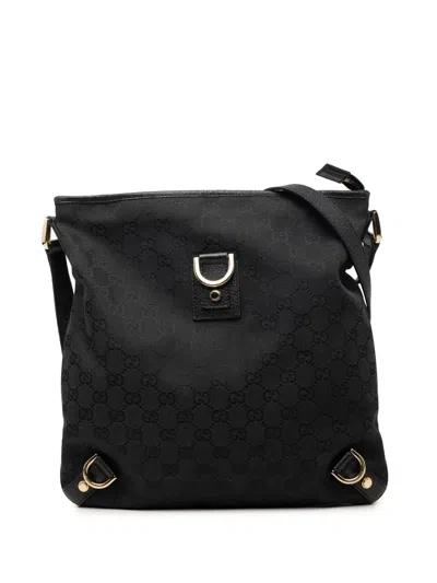Pre-owned Gucci 2000-2015 Gg Canvas Abbey D Ring Crossbody Bag In Black