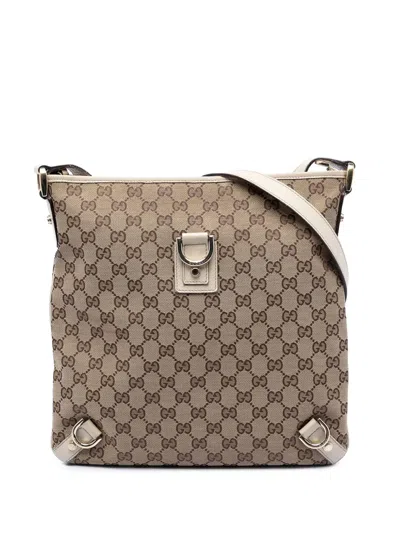 Pre-owned Gucci 2000-2015 Gg Canvas Abbey D Ring Crossbody Bag In Neutral