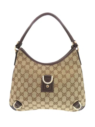 Pre-owned Gucci 2000-2015 Gg Canvas Abbey D Ring Shoulder Bag In Brown