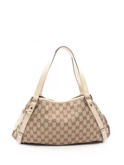 Pre-owned Gucci 2000-2015 Gg Canvas Abbey D Ring Tote Bag In Neutral