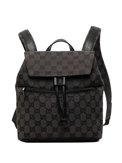 Pre-owned Gucci 2000-2015 Gg Canvas Backpack In Black