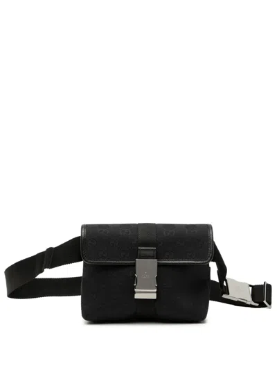 Pre-owned Gucci 2000-2015 Gg Canvas Belt Bag In Black