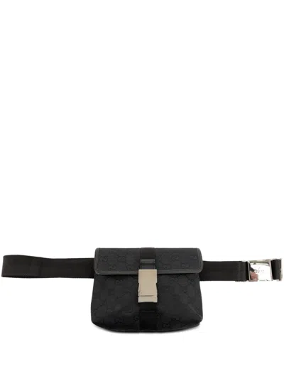 Pre-owned Gucci 2000-2015 Gg Canvas Belt Bag In Black