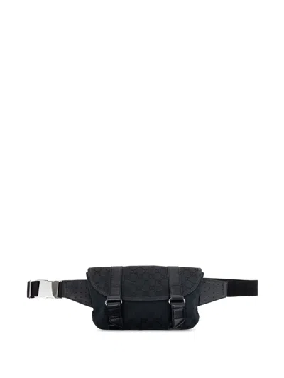 Pre-owned Gucci 2000-2015 Gg Canvas Belt Bag In Black
