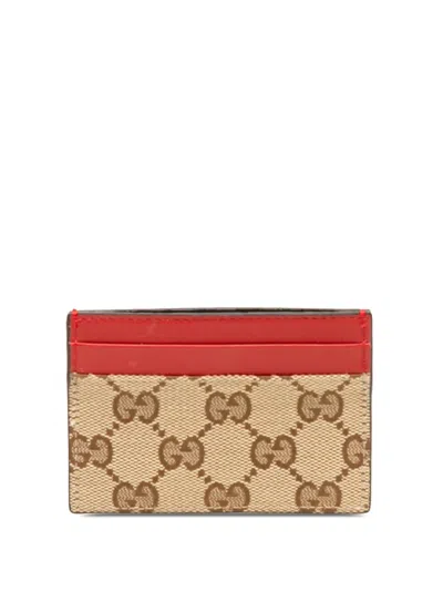 Pre-owned Gucci 2000-2015 Gg Canvas Card Holder In Neutrals