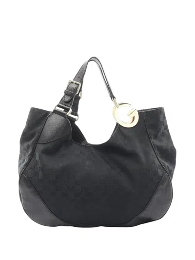 Pre-owned Gucci 2000-2015 Gg Canvas Charlotte Tote Bag In Black