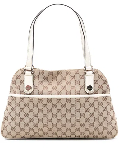 Pre-owned Gucci 2000-2015 Gg Canvas Charmy Shoulder Bag In Brown