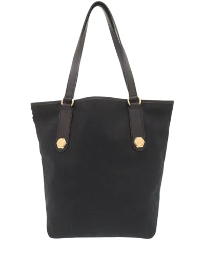 Pre-owned Gucci 2000-2015 Gg Canvas Charmy Tote Bag In Black
