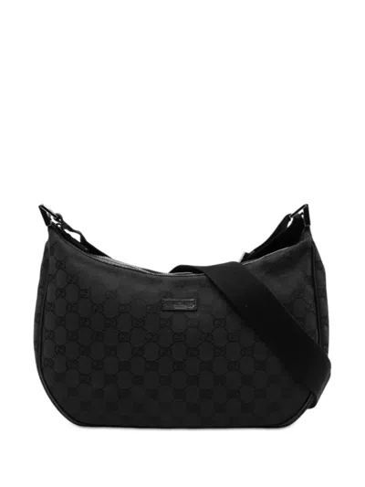 Pre-owned Gucci 2000-2015 Gg Canvas Crossbody Bag In Black