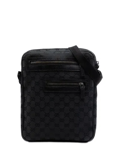 Pre-owned Gucci 2000-2015 Gg Canvas Crossbody Bag In Black