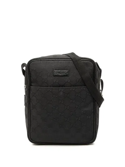 Pre-owned Gucci 2000-2015 Gg Canvas Crossbody Bag In Black