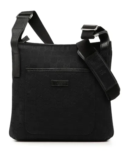 Pre-owned Gucci 2000-2015 Gg Canvas Crossbody Bag In Black
