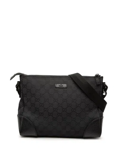 Pre-owned Gucci 2000-2015 Gg Canvas Crossbody Bag In Black