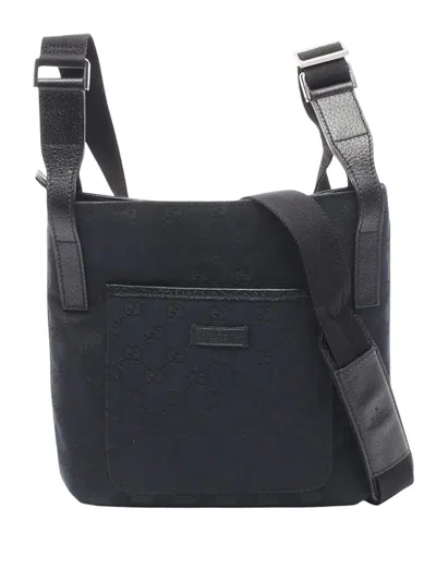 Pre-owned Gucci 2000-2015 Gg Canvas Crossbody Bag In Black