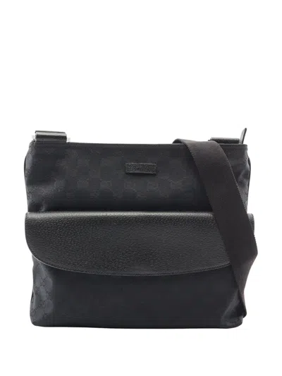 Pre-owned Gucci 2000-2015 Gg Canvas Crossbody Bag In Black